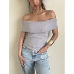 BLUSA OMBRO A OMBRO MAFE CINZA