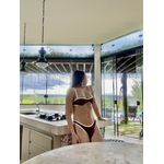 BIQUINI VICHY BICOLOR OFF WHITE AND BROWN