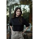 T-SHIRT CROPPED LOUISE PRETA