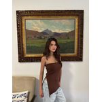 BLUSA TOMARA QUE CAIA ASSIMETRICA MILLA CHOCOLATE