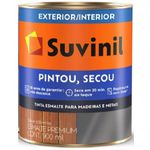 Esmalte Base Solvente Suvinil Pintou Secou Litro 0,9L Extra Rápido Brilhante 