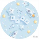 Painel Chá de Bebê Menino Em Tecido 1,50x1,50 c/elástico