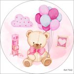 Painel Chá de Bebê Menina Em Tecido 1,50x1,50 c/elástico
