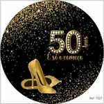 Painel 50 Anos Em Tecido 1,50x1,50 c/elástico