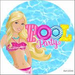 Painel Barbie Pool Party Em Tecido 1,50x1,50 c/elástico