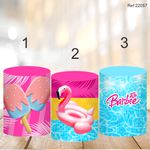 Painel Festa Kit Cilindros Barbie Pool Party - P/M/G 3 Unidades