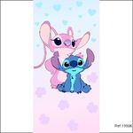  Painel Festa Lateral Stitch e Angel 1x2 Em Tecido.
