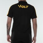 Camisa Polo Masculina Jogo Comissão Técnica Cricíuma Preta e Amarela Volt 