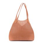 Bolsa 2 Em 1 Feminina Shopper Saco Sacola Em Couro Legítimo - Caramelo