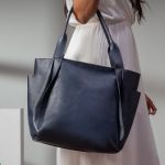 Maxi Bolsa Feminina em Couro Legítimo de Ombro e Transversal com 2 bolsos - Azul 