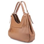 Bolsa Dupla em Couro Legítimo - Modelo Hobo - Caramelo