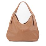 Bolsa Dupla em Couro Legítimo - Modelo Hobo - Caramelo