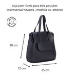 Bolsa Transversal Mochila Feminina Couro Legítimo Preta