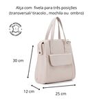 Bolsa Transversal Mochila Feminina Couro Legítimo Off white