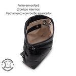 Bolsa Feminina Couro Legítimo Matelassê Alça Corrente Preta