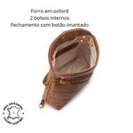 Bolsa Feminina Couro Legítimo Matelassê Alça Corrente Caramelo