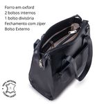 Bolsa Transversal Mochila Feminina Couro Legítimo Preta