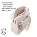 Bolsa Transversal Mochila Feminina Couro Legítimo Off white