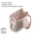Bolsa Bucket Feminina Couro Legítimo Transversal Off White