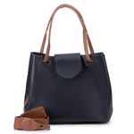 Bolsa Bucket Feminina Couro Legítimo Transversal Preta