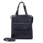 Bolsa Transversal Mochila Feminina Couro Legítimo Preta