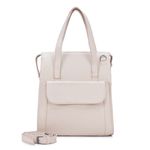 Bolsa Transversal Mochila Feminina Couro Legítimo Off white