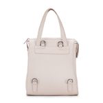 Bolsa Transversal Mochila Feminina Couro Legítimo Off white
