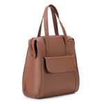 Bolsa Transversal Mochila Feminina Couro Legítimo Caramelo