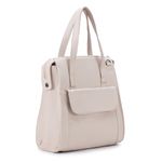 Bolsa Transversal Mochila Feminina Couro Legítimo Off white