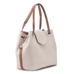 Bolsa Bucket Feminina Couro Legítimo Transversal Off White
