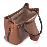 Bolsa Bucket Feminina Couro Legítimo Transversal Caramelo