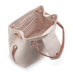 Bolsa Bucket Feminina Couro Legítimo Transversal Off White