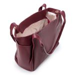 Maxi Bolsa Feminina em Couro Legítimo de Ombro e Transversal com 2 bolsos - Marsala