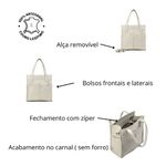 Bolsa Transversal Couro Legítimo Off white Bolsos Externos - Sem Forro 
