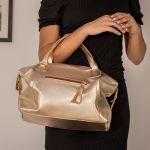 Bolsa Mille Transversal em Couro - Ouro Light