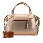 Bolsa Mille Transversal em Couro - Ouro Light