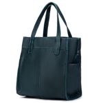 Bolsa Transversal Couro Legítimo Azul Marinho Bolsos Externos - Sem Forro 