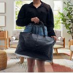 Bolsa para Notebook - Transversal Shopper em Couro - Preta