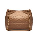 Bolsa Alça Corrente Matelassê Caramelo Couro Legítimo