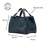 Bolsa Feminina Couro Legítimo Transversal Ombro Média Azul Marinho