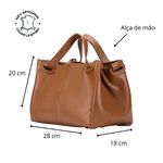 Bolsa Feminina Couro Legítimo Transversal Ombro Média Camel