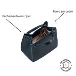 Bolsa Feminina Couro Legítimo Transversal Ombro Média Azul Marinho