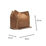 Bolsa Alça Corrente Matelassê Caramelo Couro Legítimo