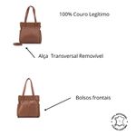 Bolsa Transversal Couro Legítimo Caramelo Bolsos Externos - Sem Forro