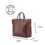 Bolsa Executiva Em Couro Legítimo Para Notebook Transversal Shopper Café