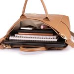 Bolsa Executiva Em Couro Legítimo Para Notebook Transversal Shopper Café