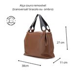 Bolsa Hobo Feminina Couro Legítimo Transversal Caramelo