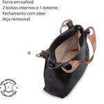 Bolsa Hobo Feminina Couro Legítimo Transversal Preta