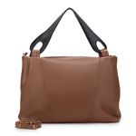 Bolsa Hobo Feminina Couro Legítimo Transversal Caramelo