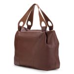 Bolsa Hobo Feminina Couro Legítimo Transversal Café